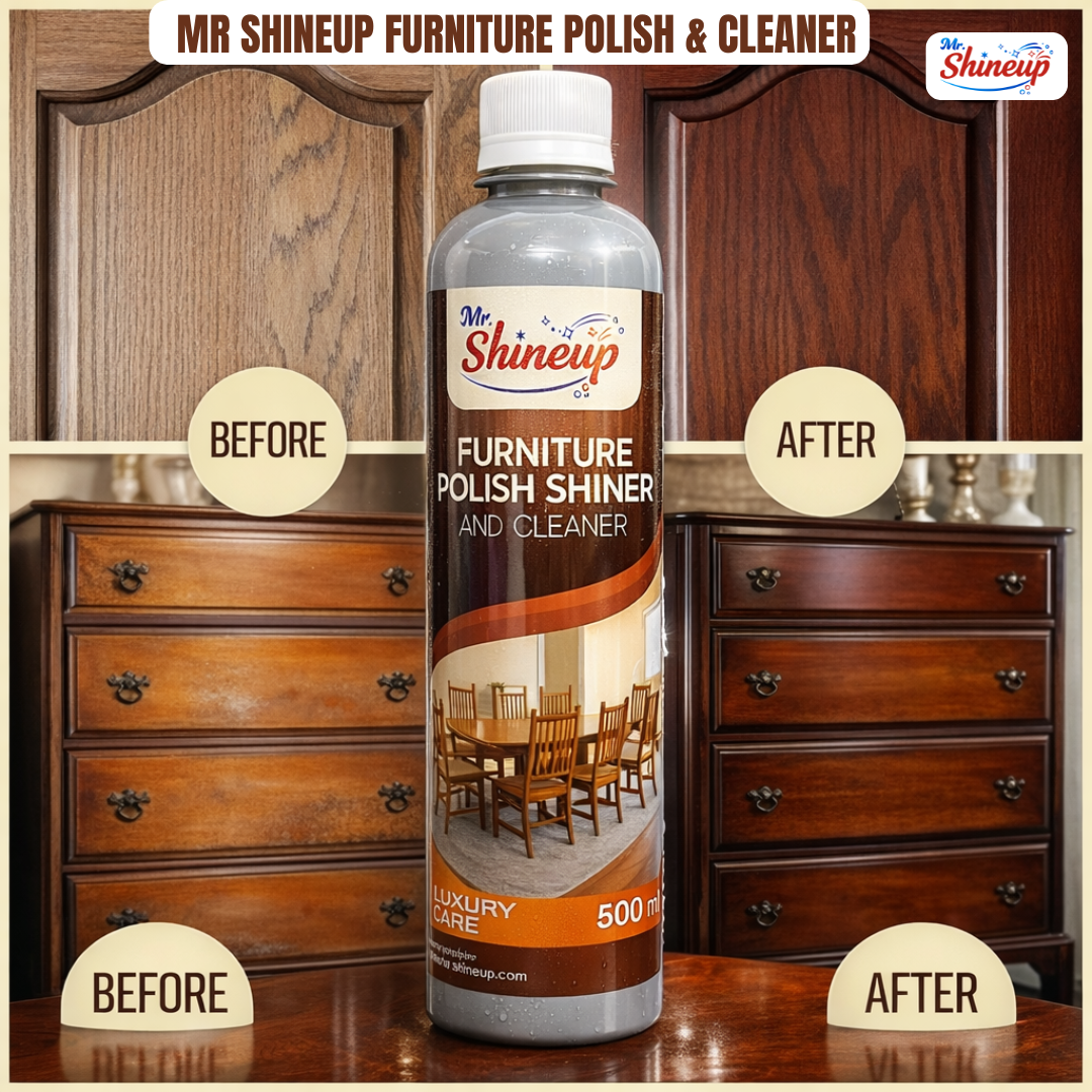 Mr Shineup Furniture Polish Shiner & Cleaner 500ml – Wood Polish Spray for Table, Sofa, Cabinet & Floor Shine
