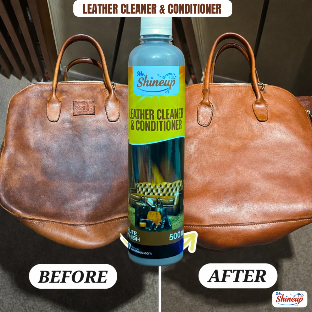 Mr Shineup All-in-One Leather Cleaner & Conditioner 500ml – Restore Shine for Shoes, Bags & Car Seats