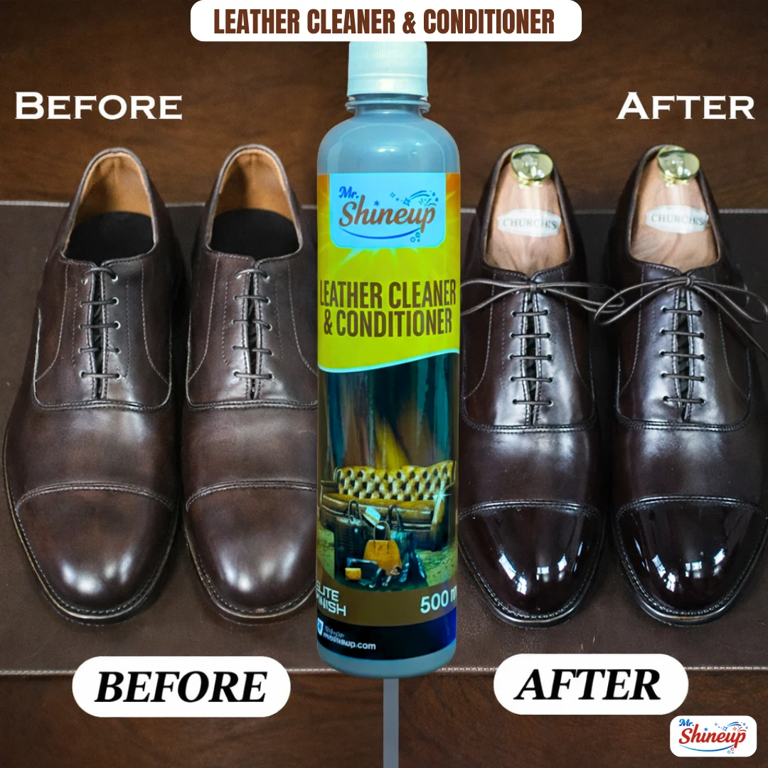 Mr Shineup All-in-One Leather Cleaner & Conditioner 500ml – Restore Shine for Shoes, Bags & Car Seats