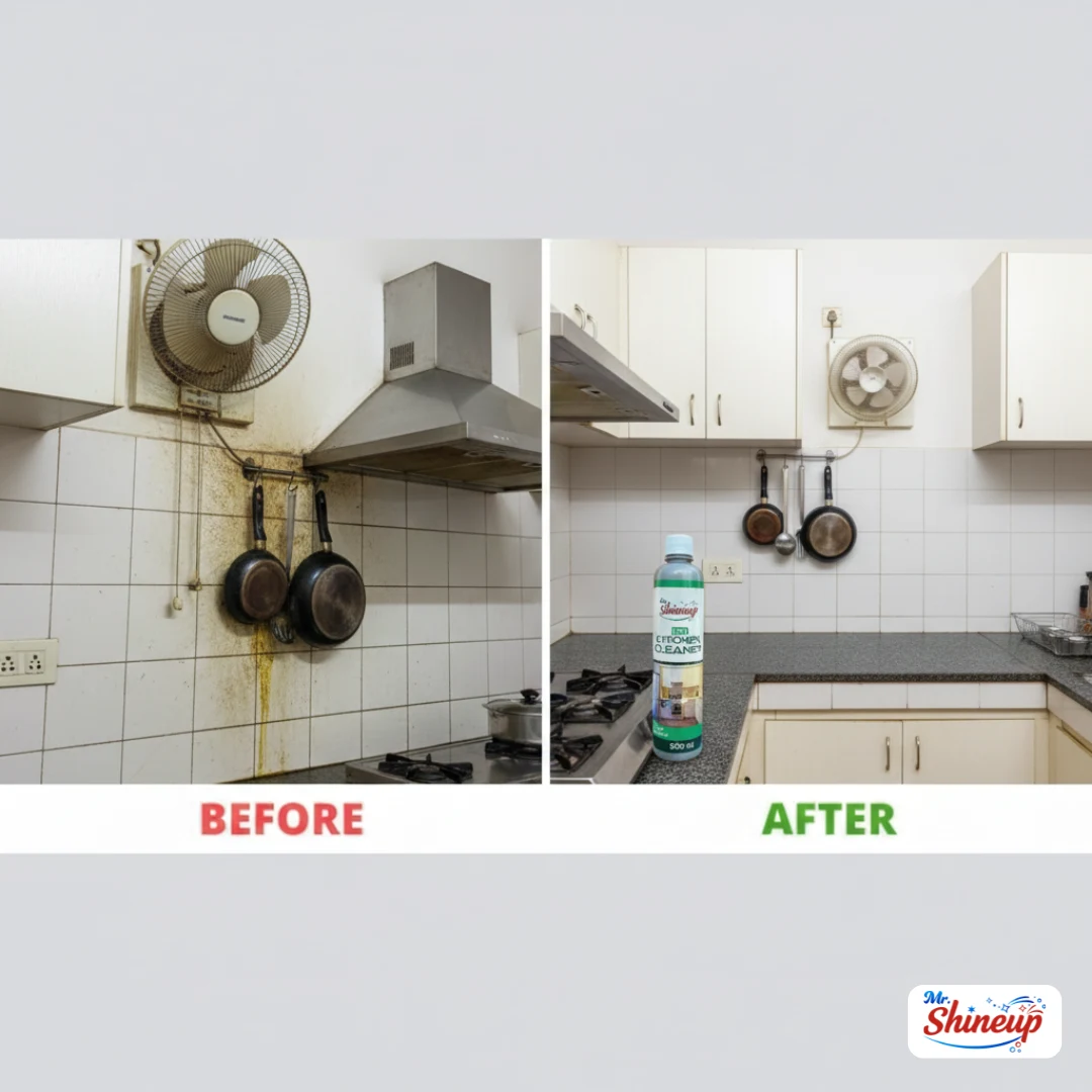 Mr. Shineup HG Kitchen Cleaner Spray 500ml – Fast Action Grease Cutter for Tiles, Stove , Hood, fan